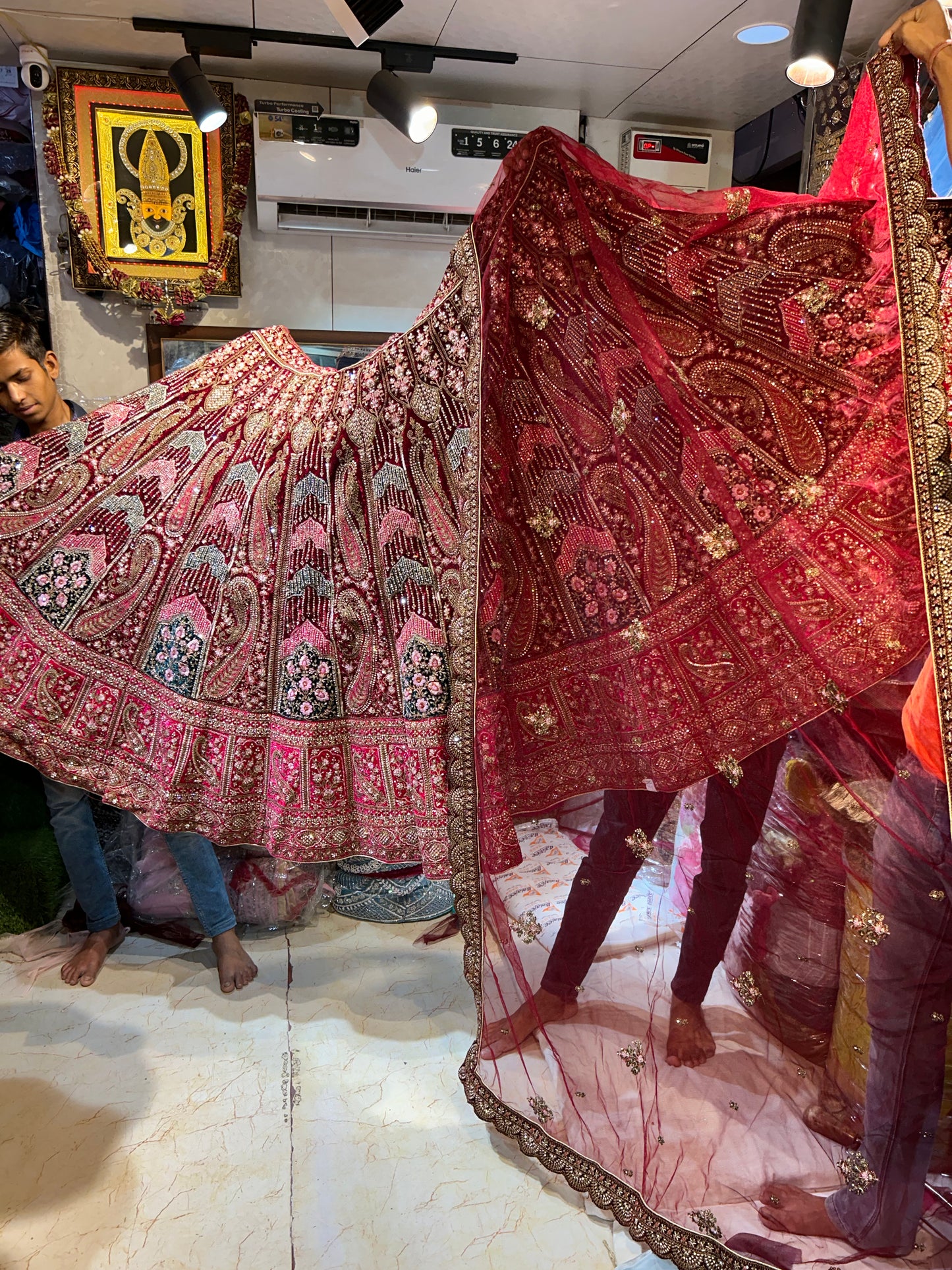 Stunning pink multi pattern Lehenga 💖