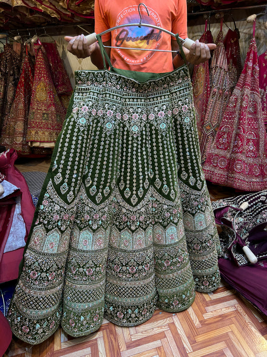 Gorgeous Green Jhumka Lehenga