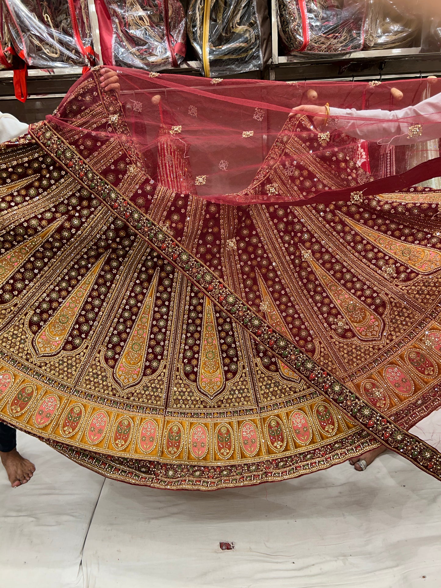 Fabulosa lehenga granate 😍