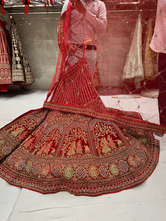 Increíble lehenga roja