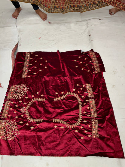 Double Dupatta Awesome Red mustard Lehenga