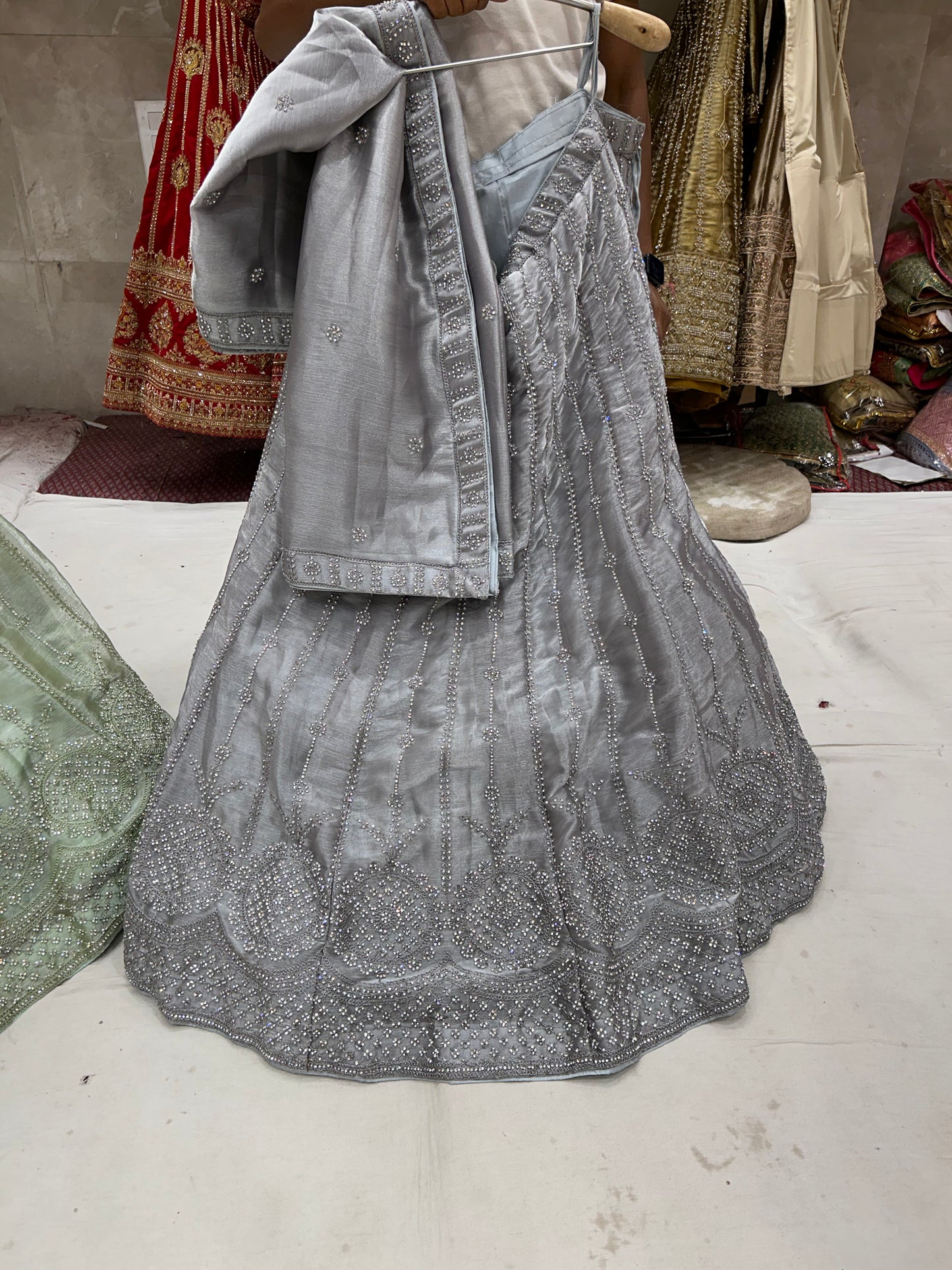 Extraordinary gray Lehenga