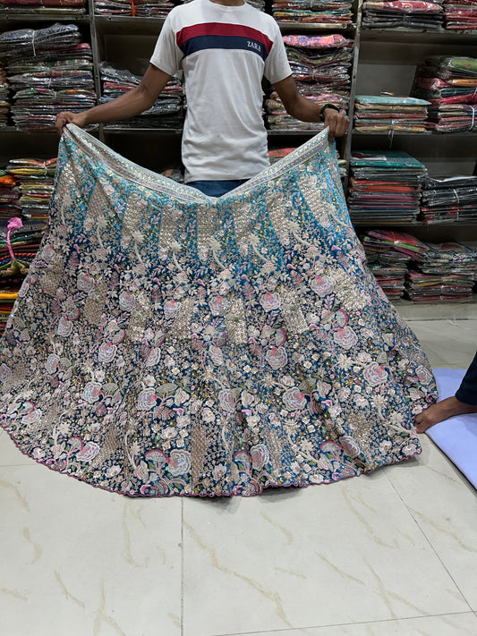 Fabulosa lehenga azul