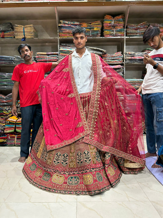 Impresionante lehenga roja