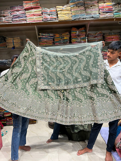 Lehenga verde de diseñador