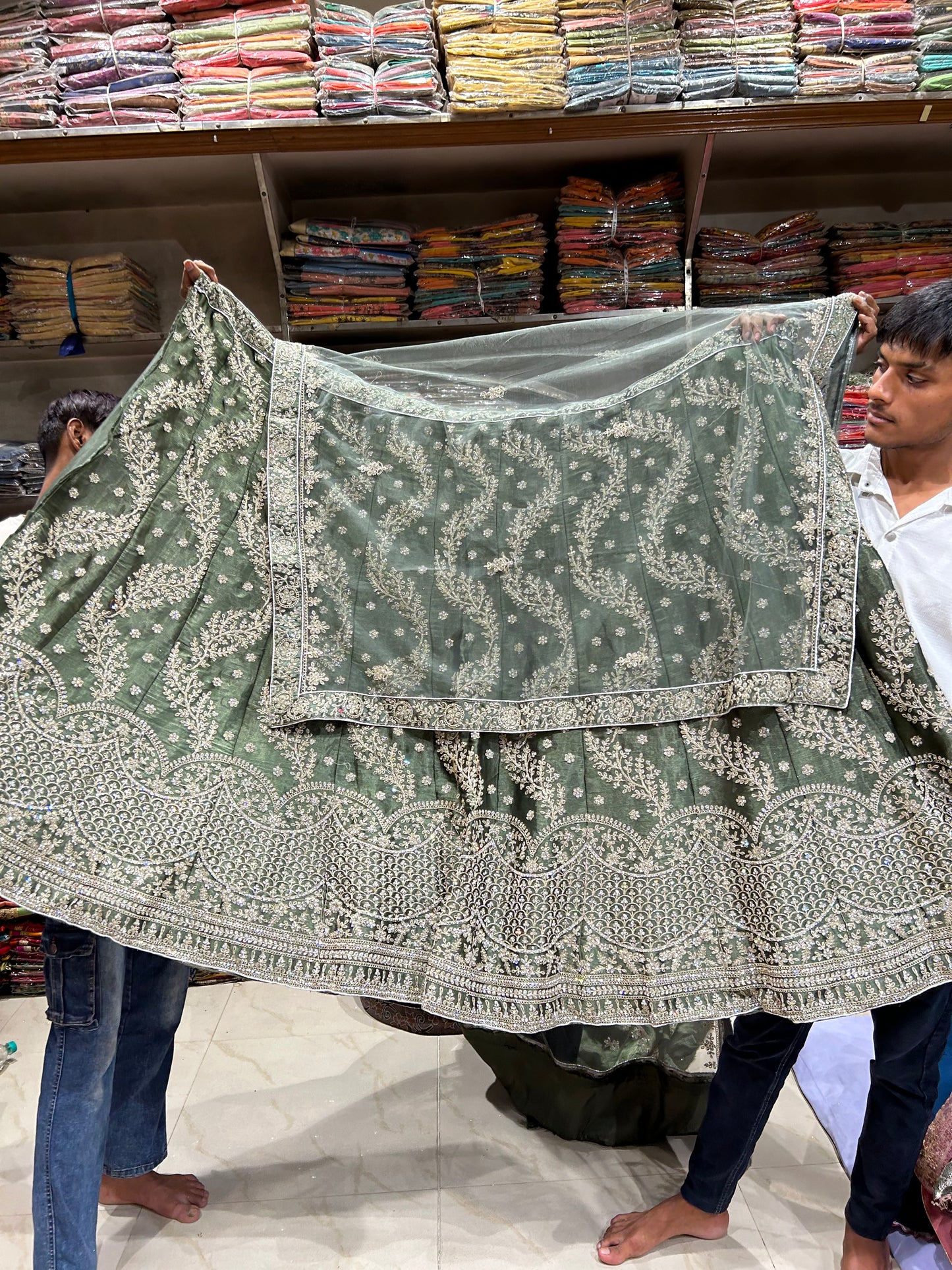 Lehenga verde de diseñador