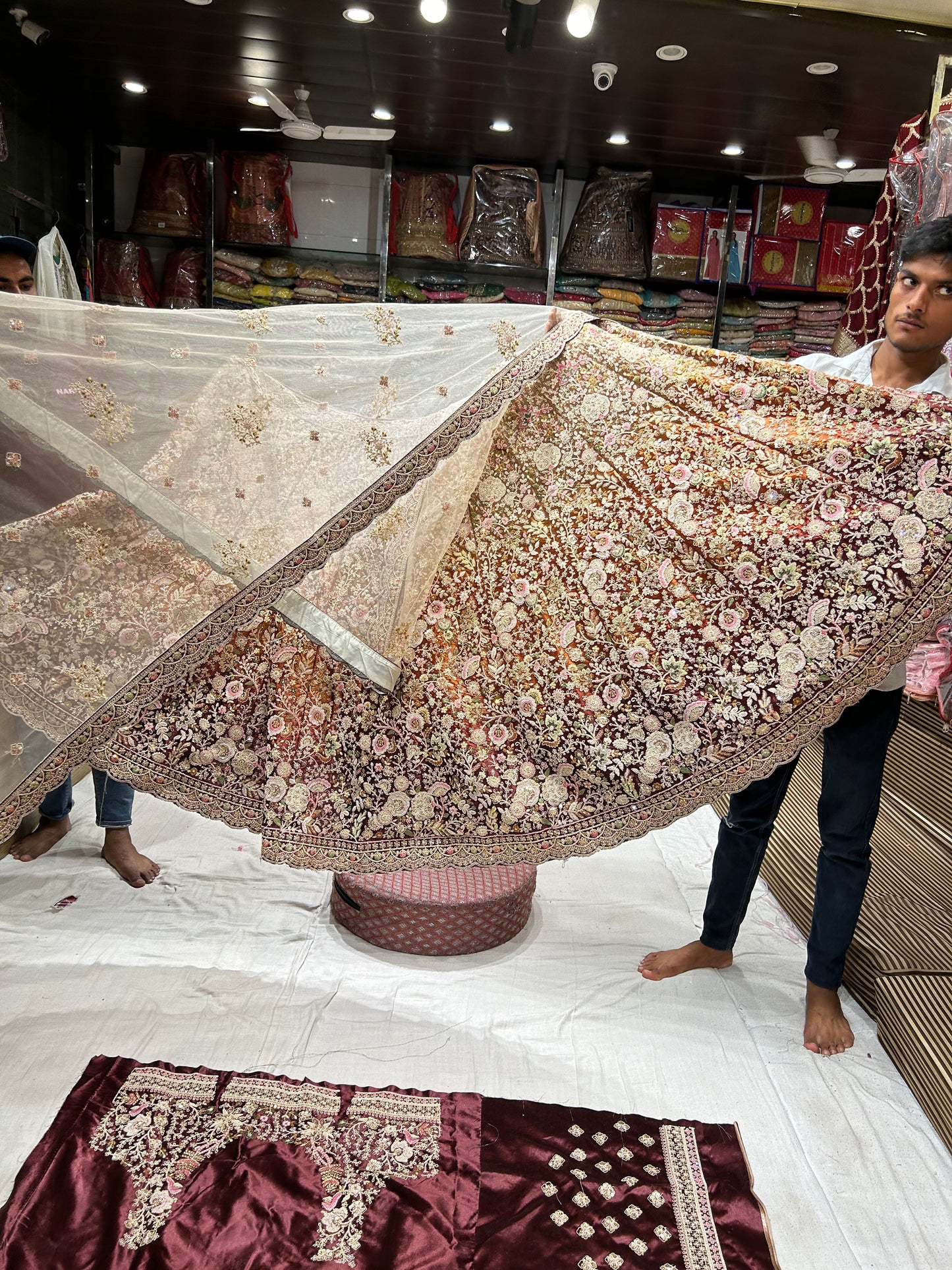 Lovely white purple double shade Lehenga