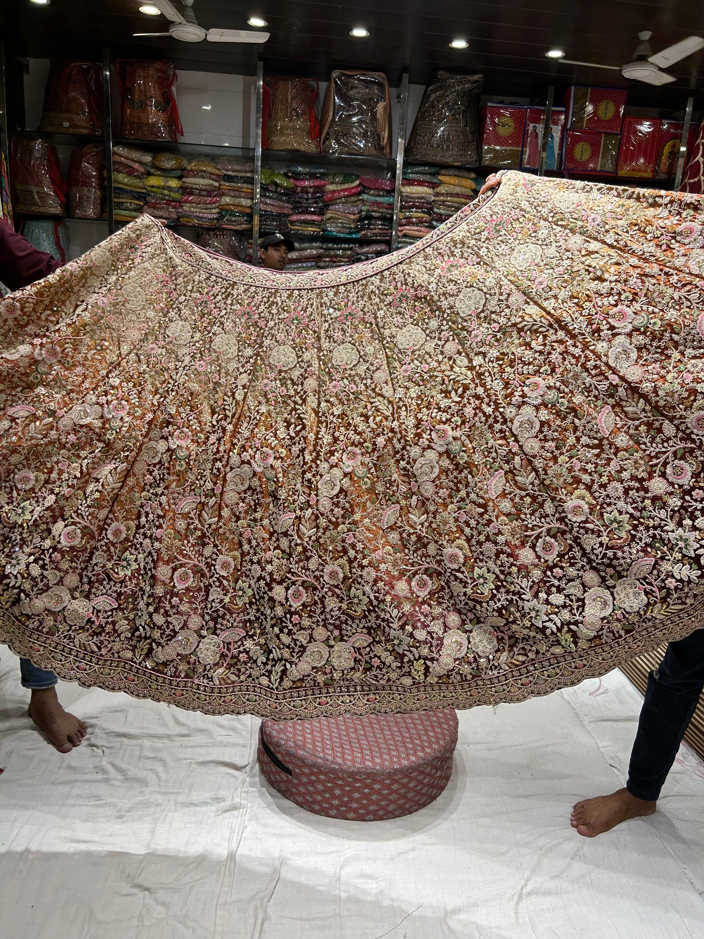 Lovely white purple double shade Lehenga