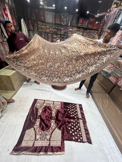 Lovely white purple double shade Lehenga