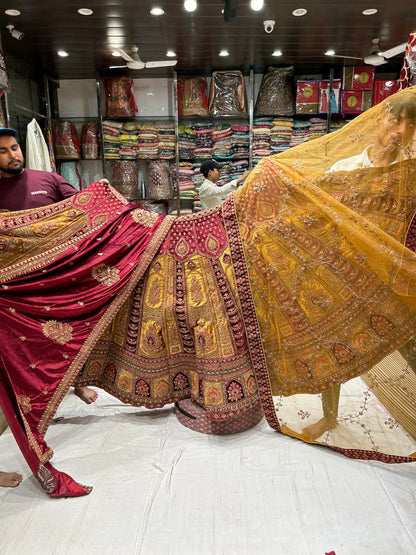 Stunning Double dupatta Mustard Lehenga  🥰