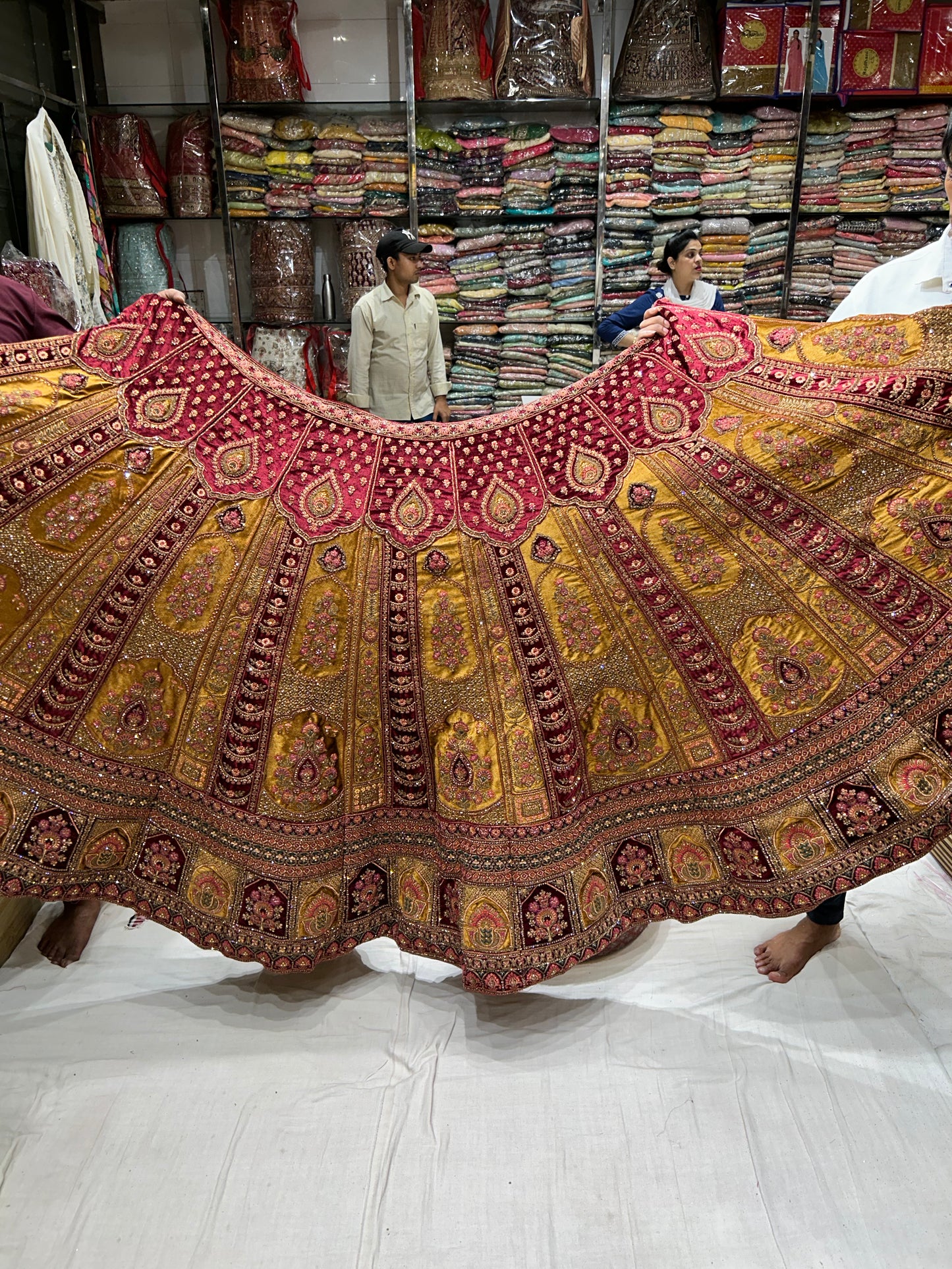 Stunning Double dupatta Mustard Lehenga  🥰