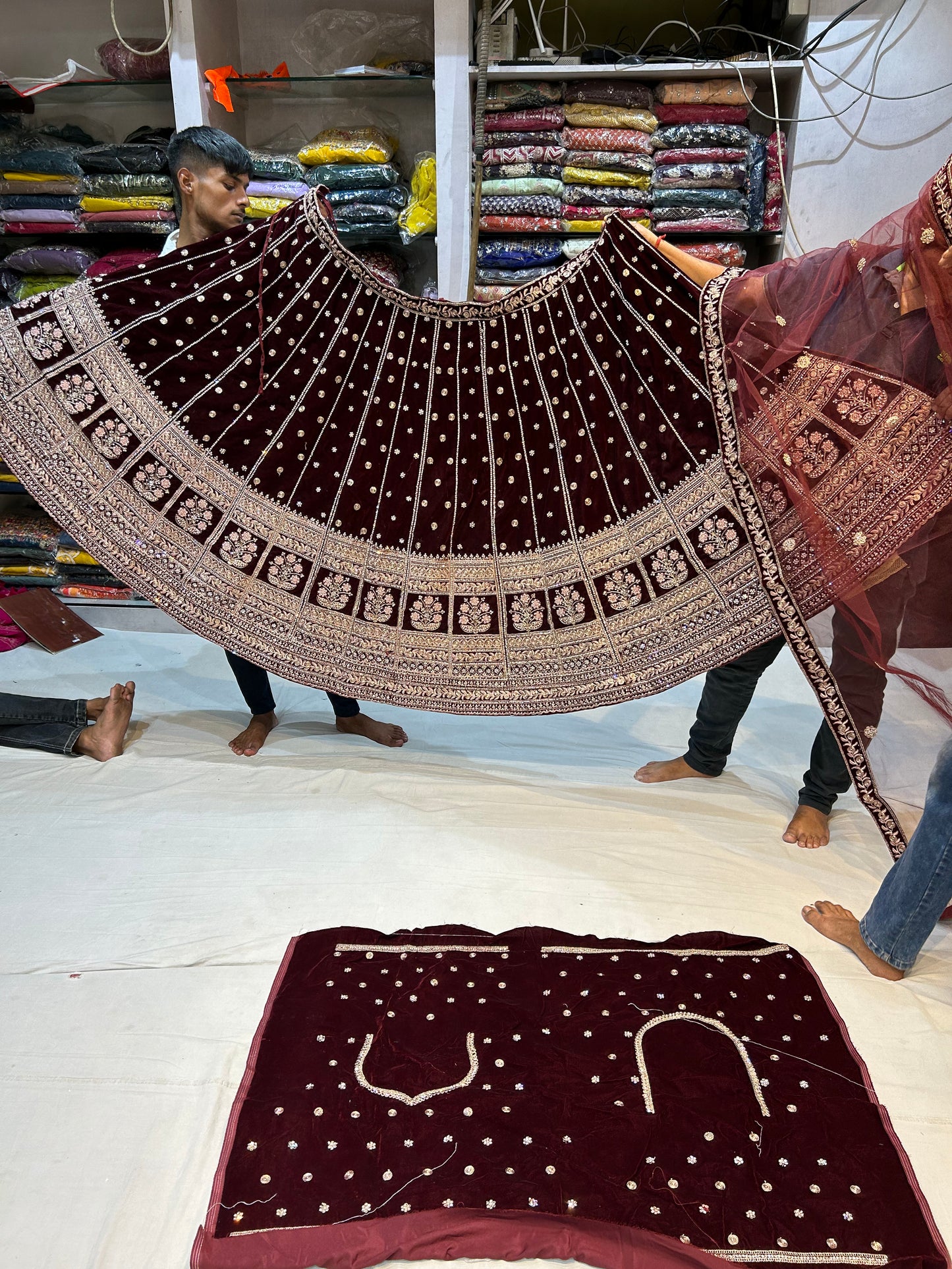 Extraordinary maroon lehenga  🥰