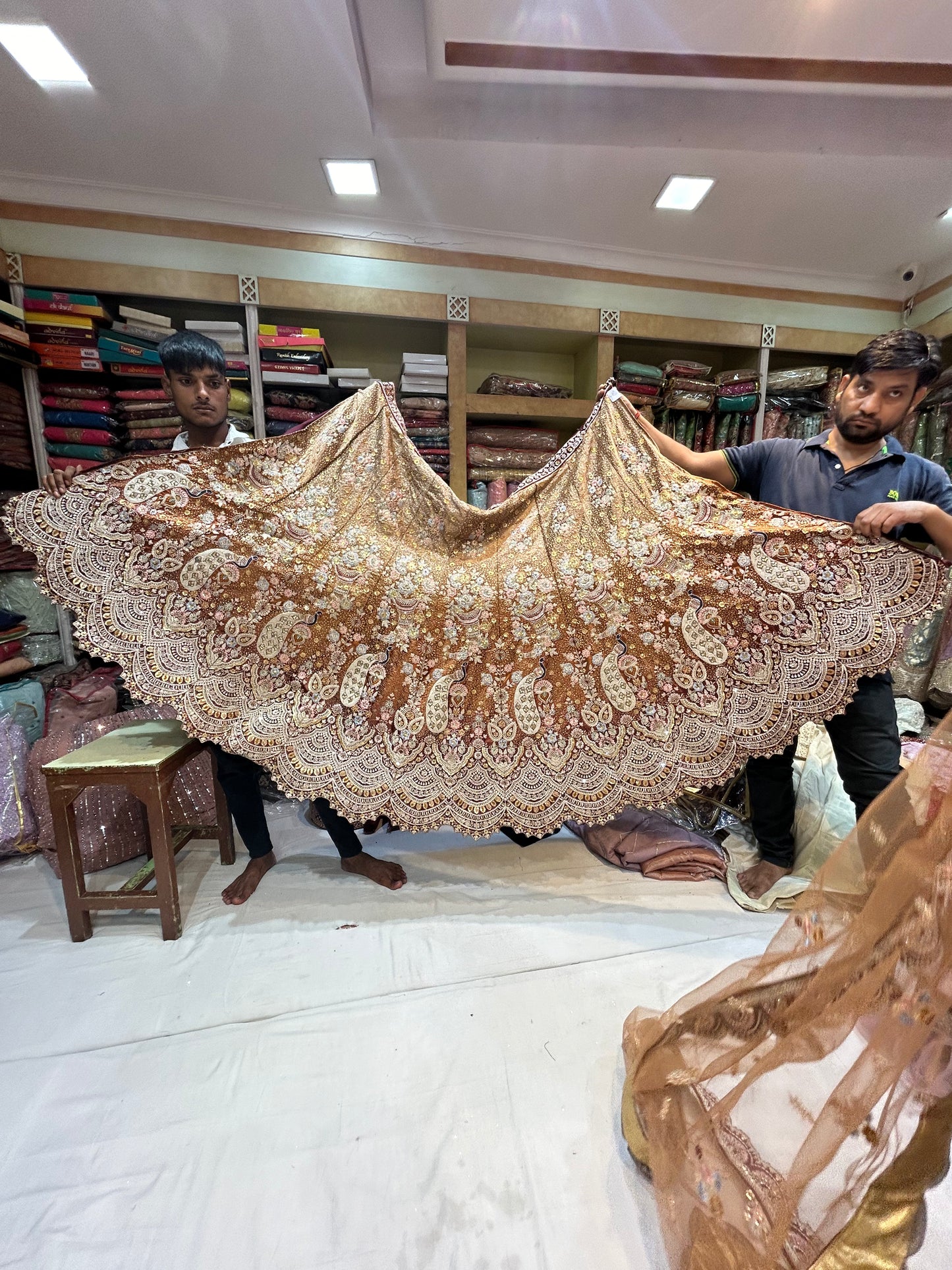 Awesome Orange mustard Peacock lehenga  🥰