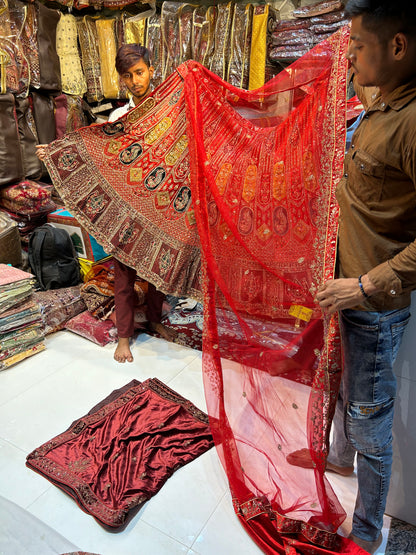 Red bridal lehenga