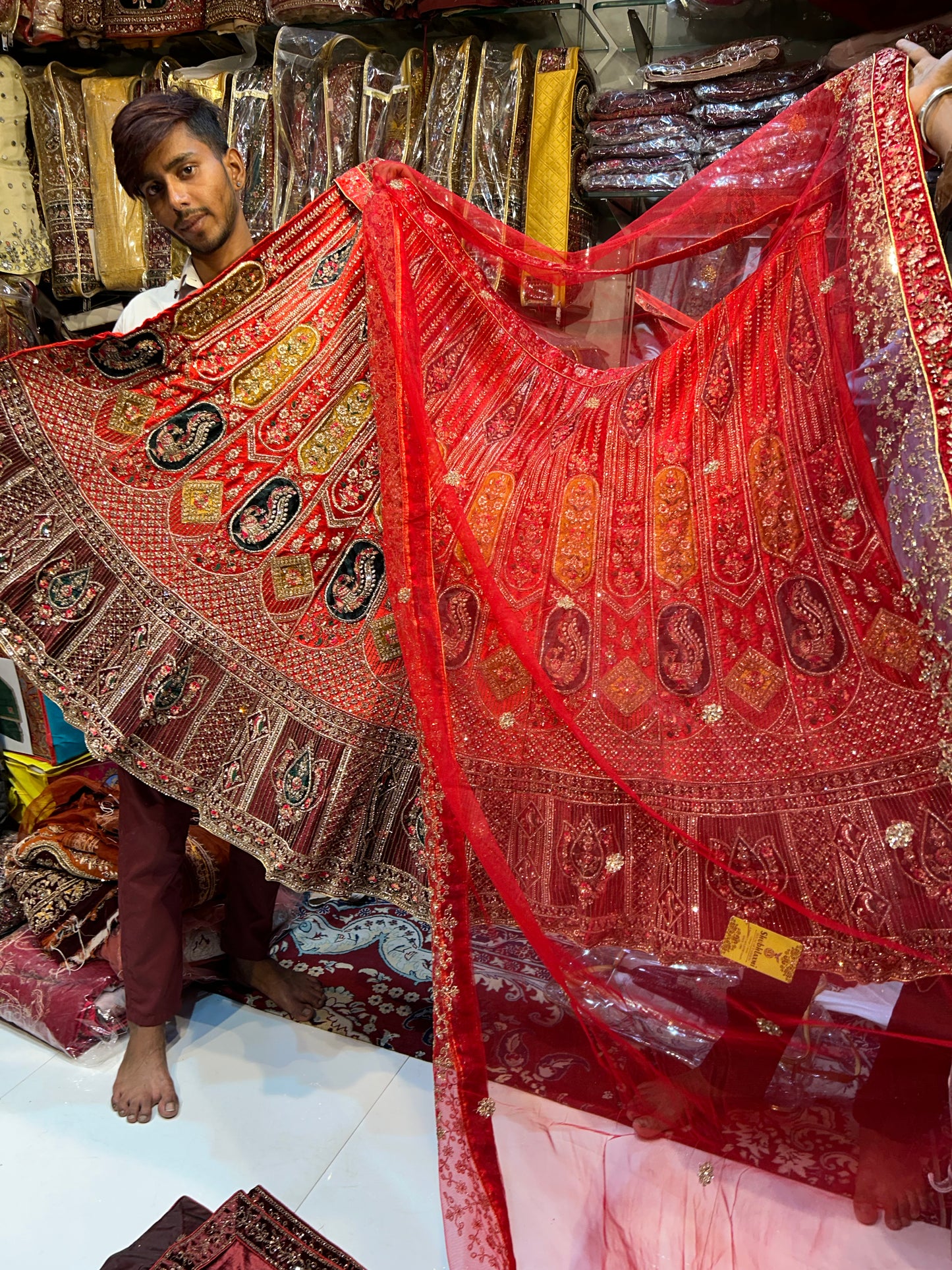 Red bridal lehenga