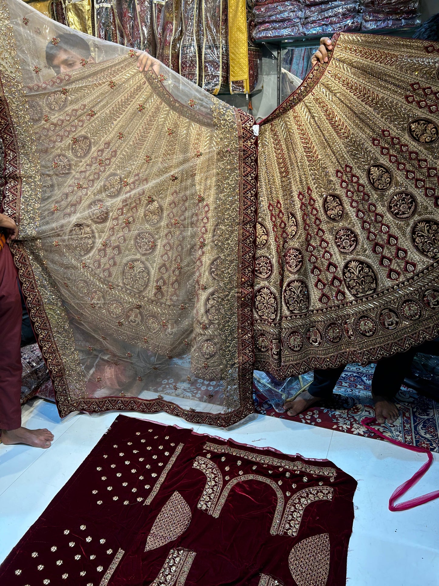 Heavy maroon bridal lehenga �