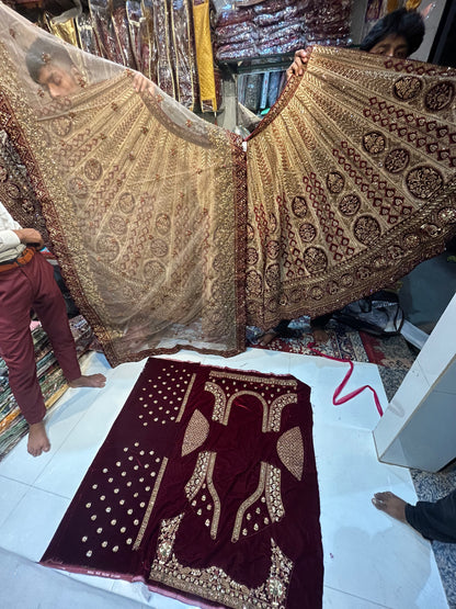 Heavy maroon bridal lehenga 😍