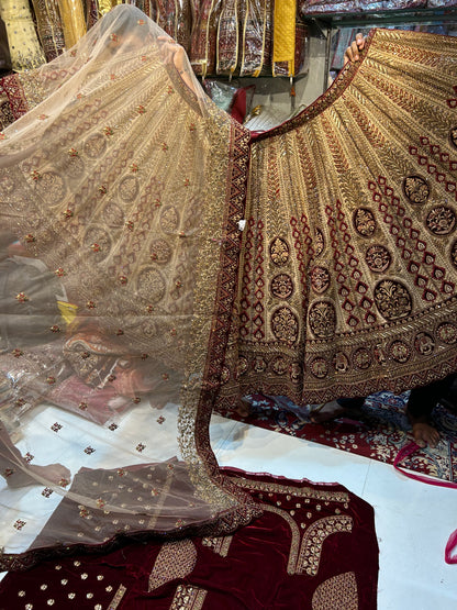 Heavy maroon bridal lehenga 😍