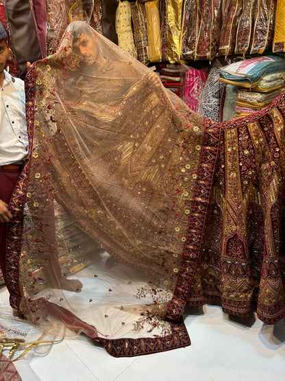 Fabulous Heavy maroon bridal lehenga 😍