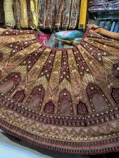 Fabulous Heavy maroon bridal lehenga 😍