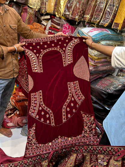 Fabulous Heavy maroon bridal lehenga 😍