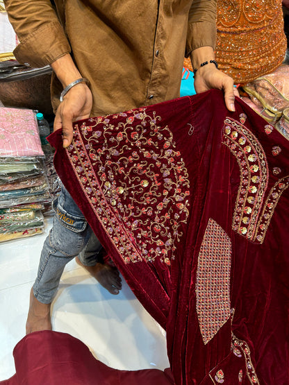 Fabulous Heavy maroon bridal lehenga 😍