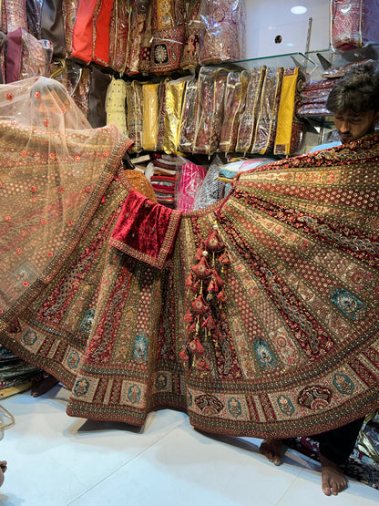 Eye catching peacock bridal lehenga