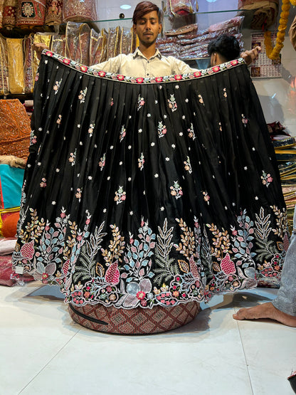 Black partywear lehenga