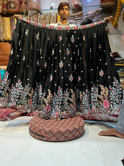 Black partywear lehenga