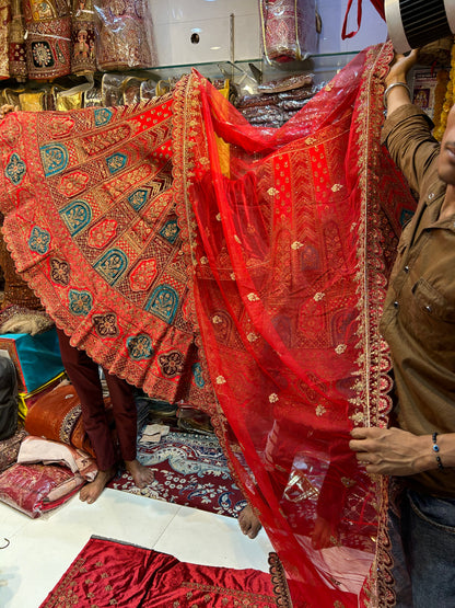 Red bridal lehenga