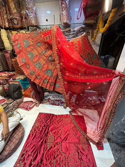 Red bridal lehenga