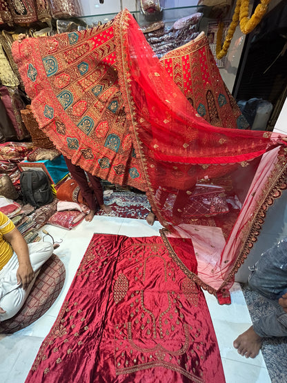 Red bridal lehenga