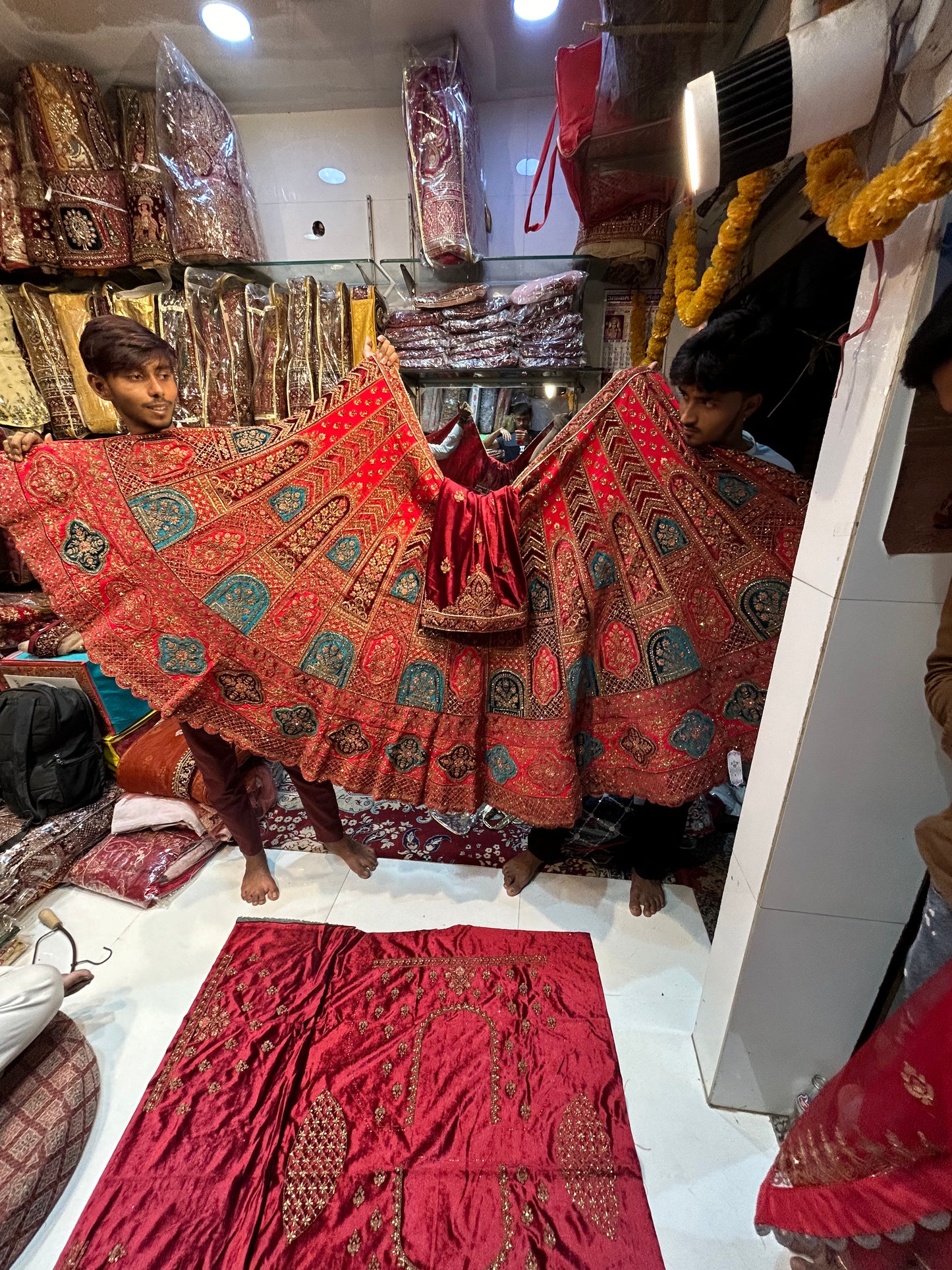 Red bridal lehenga