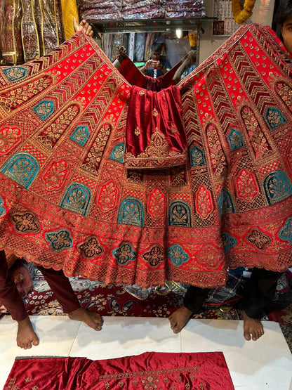 Red bridal lehenga