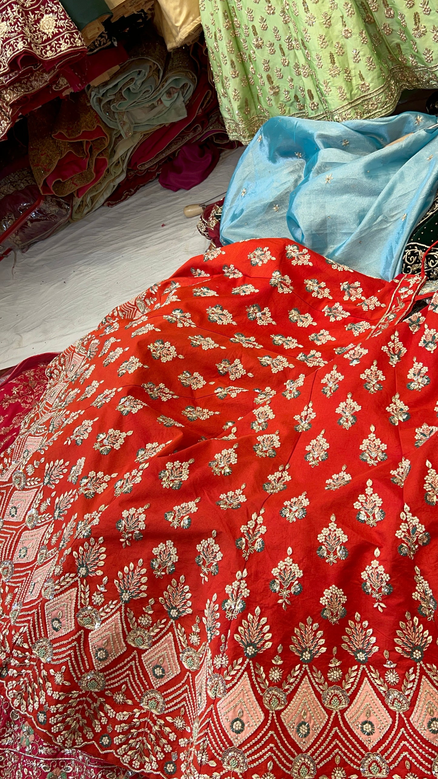 Designer Red bridal lehenga