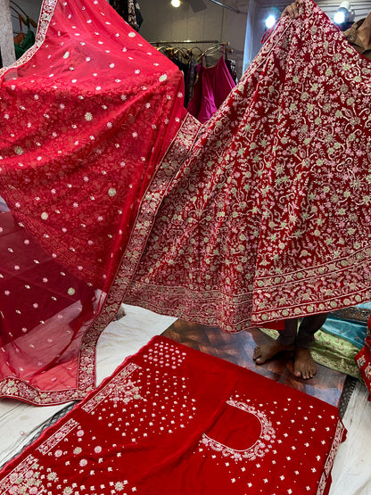 Fantastic Red handwork lehenga