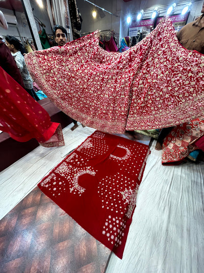 Fantastic Red handwork lehenga