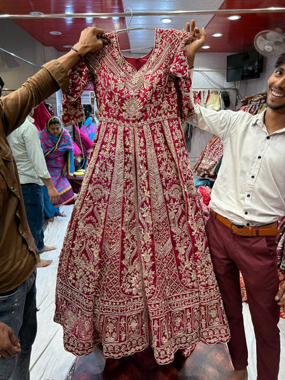 Fantastic Red Tail handwork Dress