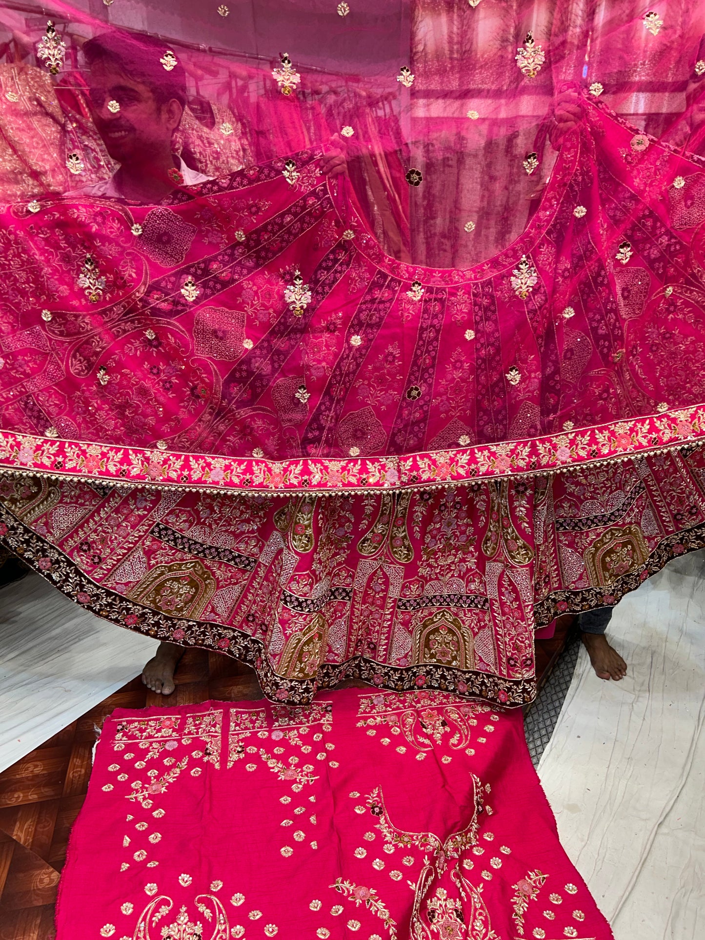 Rani pink red Designer Lehenga