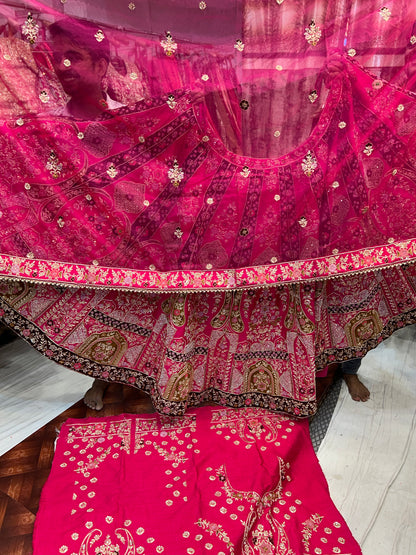 Rani pink red Designer Lehenga