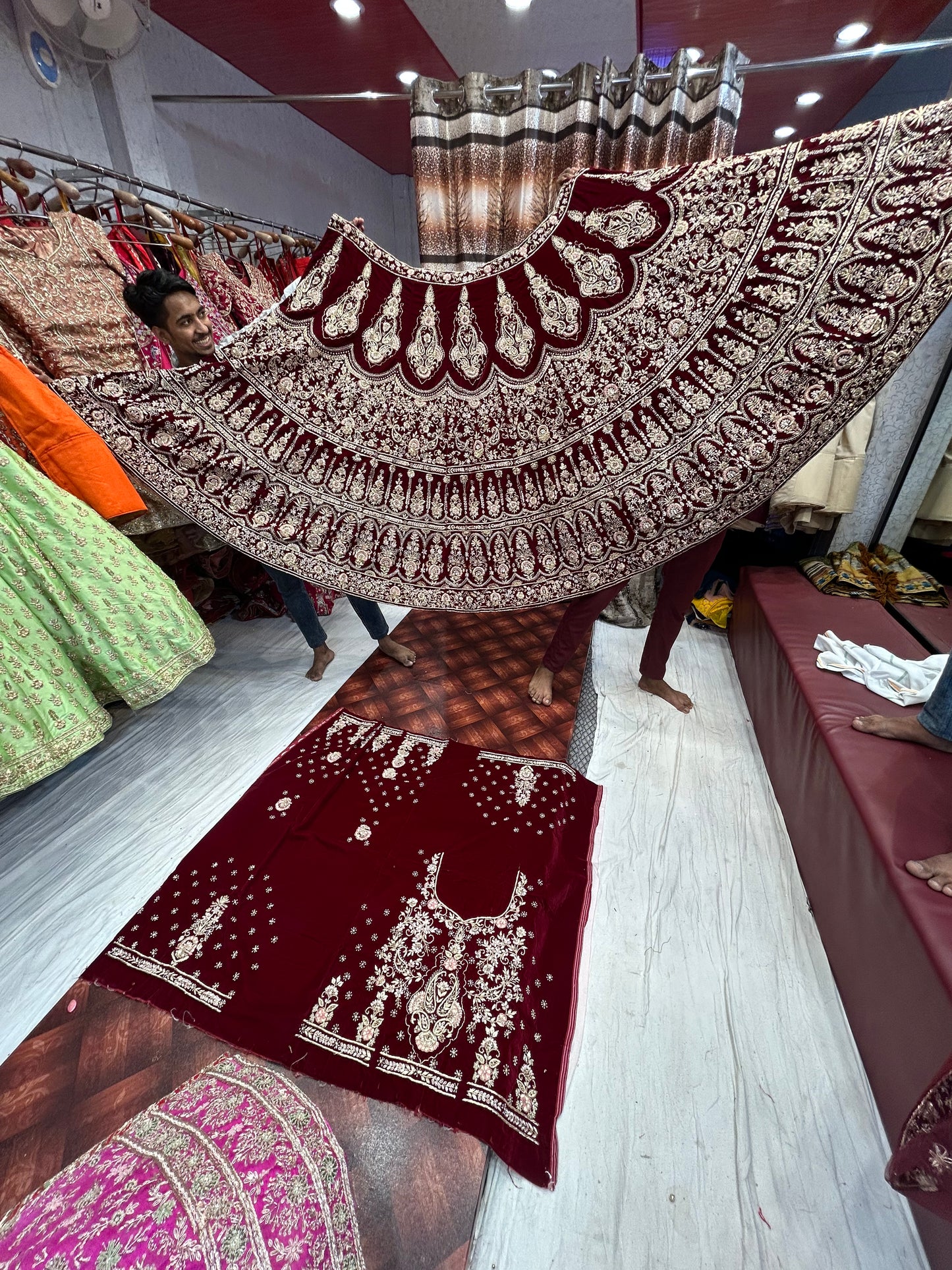 Maroon eye catching Lehenga