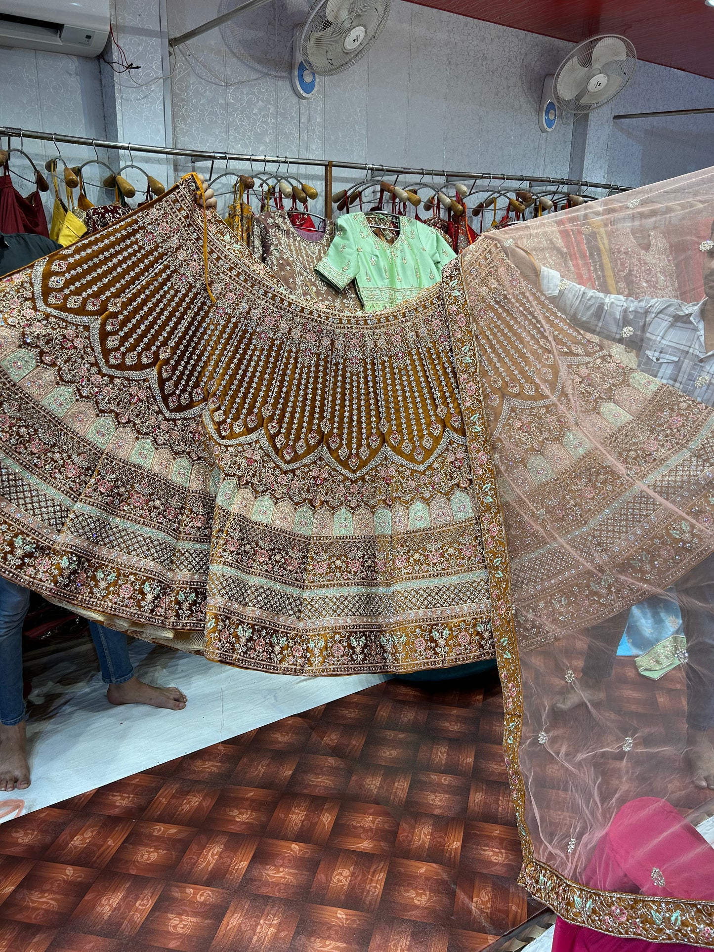 Mustard Jhumka Lehenga