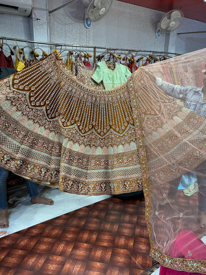 Mustard Jhumka Lehenga