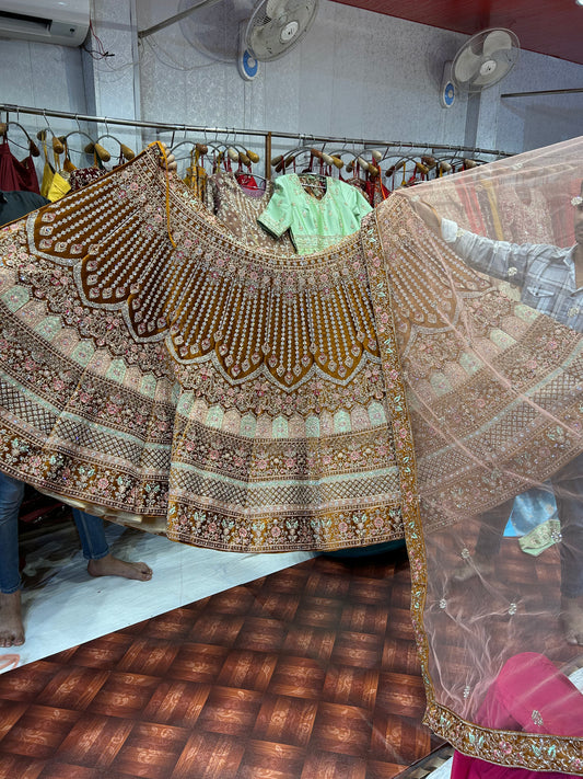 Lehenga Jhumka color mostaza