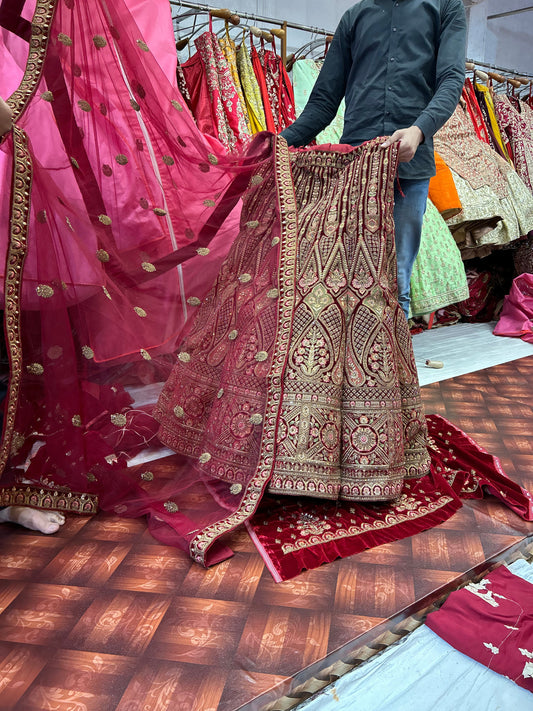 Fantastic maroon ball lehenga �