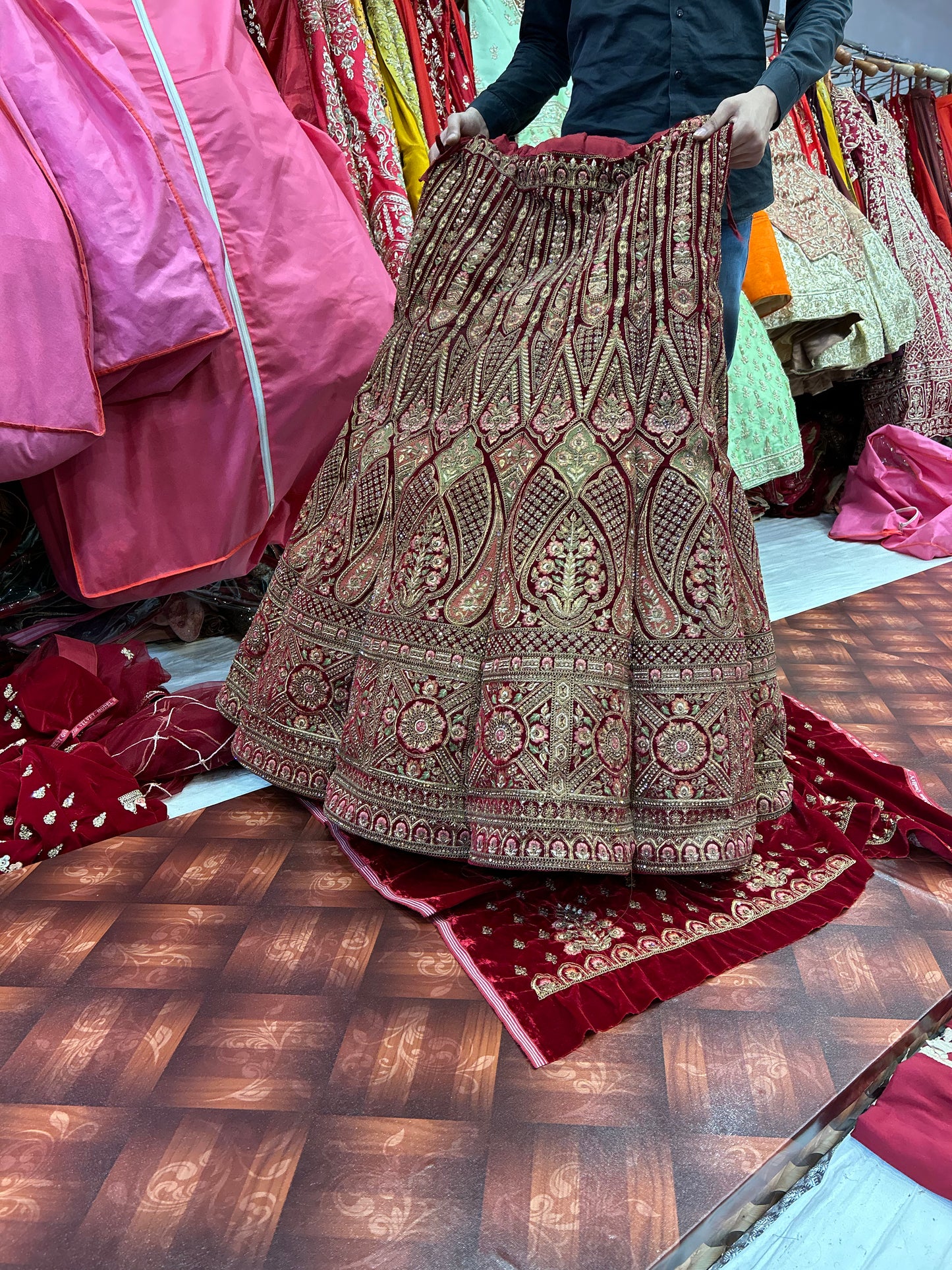 Fantastic maroon ball lehenga 😍