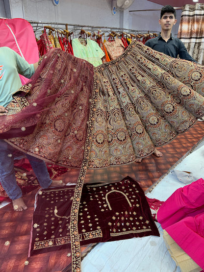 Tremendous Maroon ball lehenga