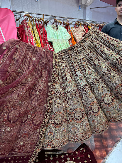 Tremendous Maroon ball lehenga