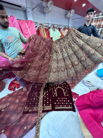 Tremendous Maroon ball lehenga