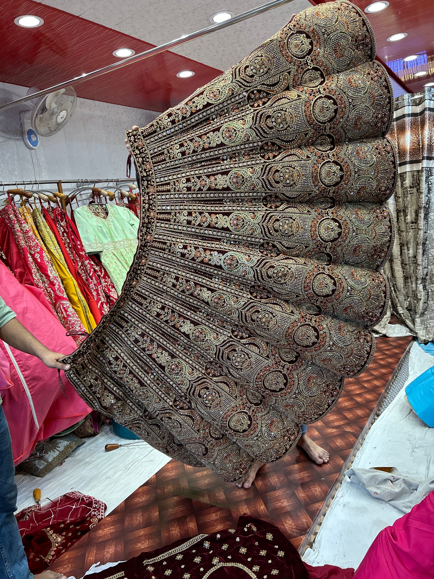 Tremendous Maroon ball lehenga